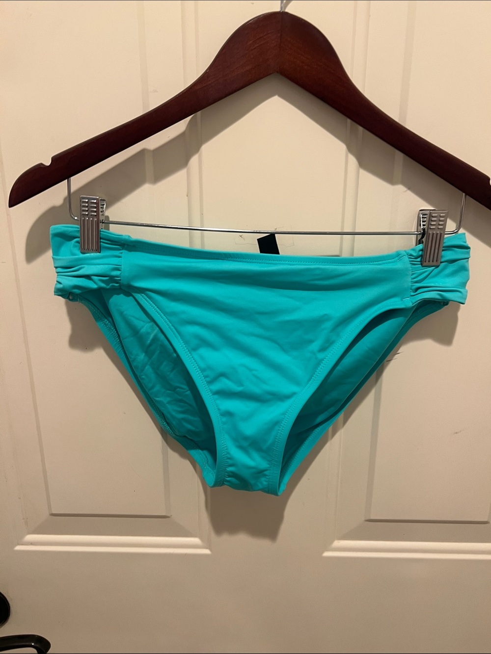La Blanca Women's Teal Bikini Bottom - Classic Hipster Swim sz 12